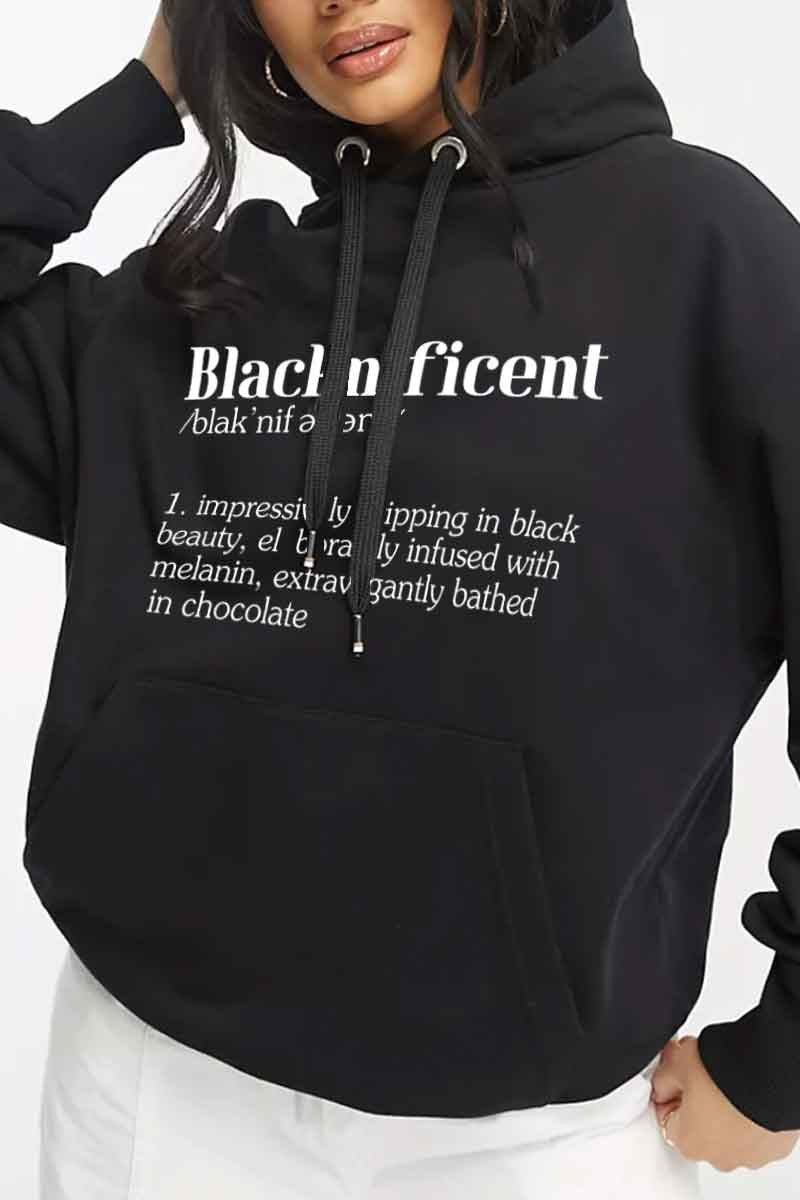 BLACKNIFICENT GRAPHIC HOODIE UNISEX SWEATSHIRT - BLACK