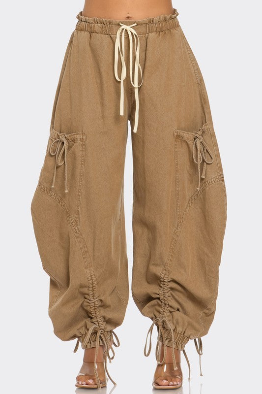 UTILITY CHIC DRAWSTRING CARGO PANTS