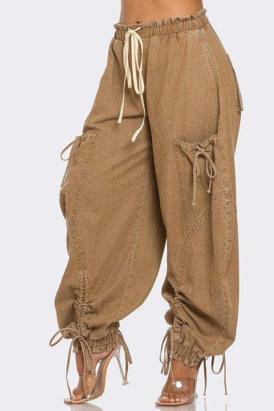 UTILITY CHIC DRAWSTRING CARGO PANTS