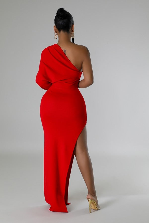 RUBY GRACE ONE SHOULDER SLIT DRESS